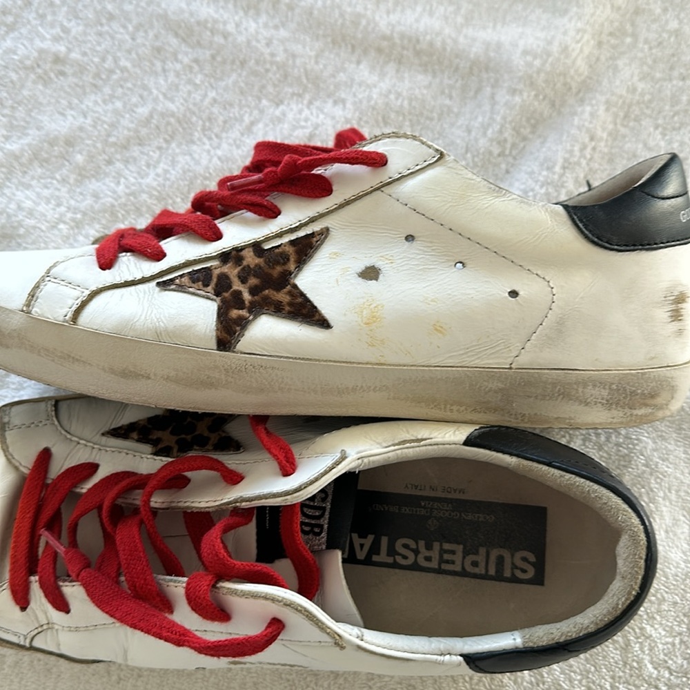 Golden Goose Super-Star Leather with Pony Skin Star, Red Laces Women’s Size 41 - Picture 8 of 8